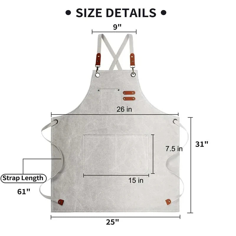 Household Canvas Apron with Tool Pockets