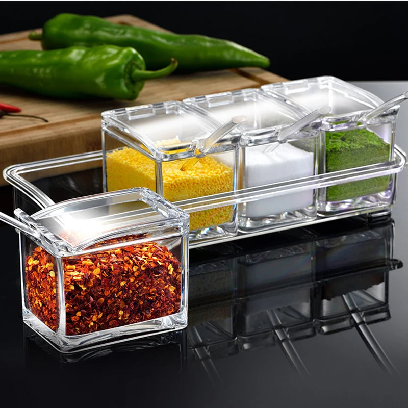 Four-Compartment Spice Box Set