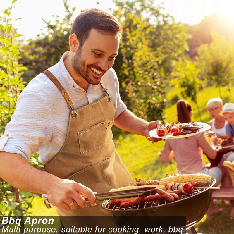Household Canvas Apron with Tool Pockets