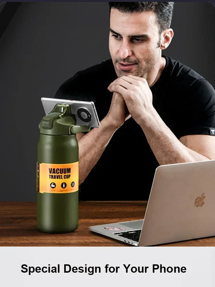Stainless Steel Thermos with Straw