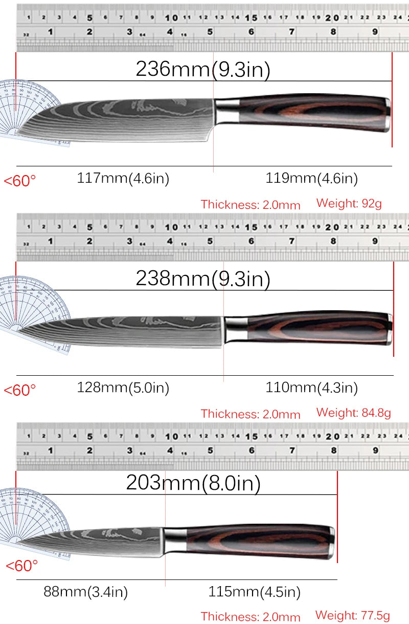 3-Piece Stainless Steel Knife Set