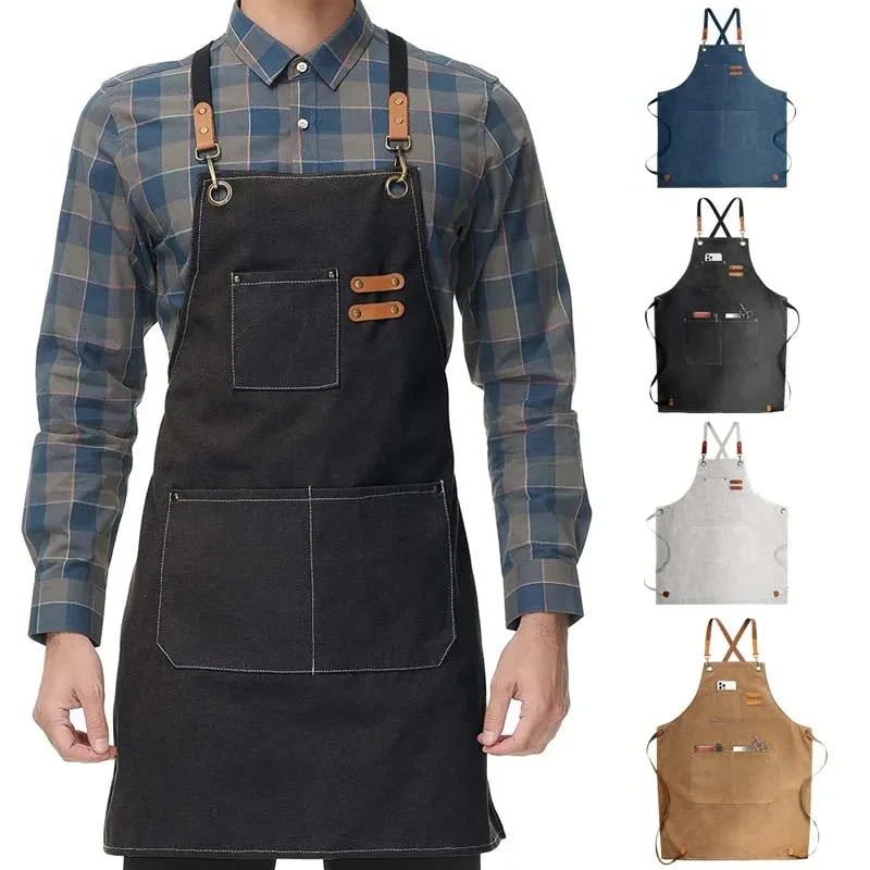 Household Canvas Apron with Tool Pockets